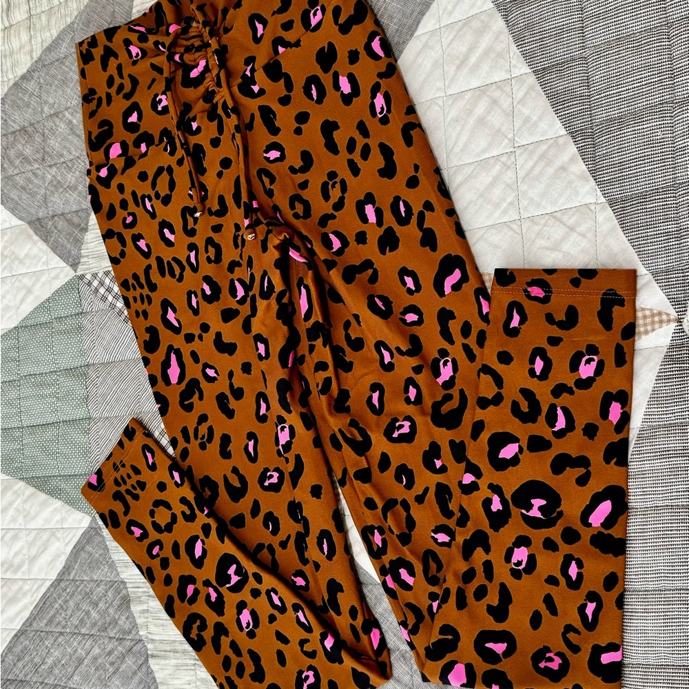 Ryderwear Brown and Pink Leopard Leggings
